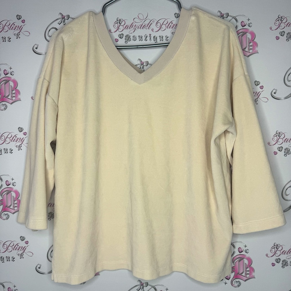 Part two leisure top long sleeve soft buttery velour velvet teddy sweater pastel